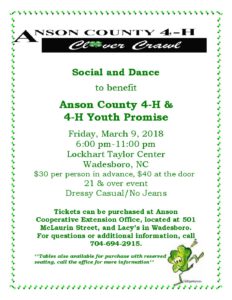 Cover photo for Anson County 4-H Clover Crawl Annual Social & Dance