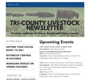 Cover photo for Tri-County Livestock Newsletter