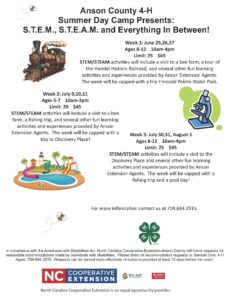 Anson 4-H Summer Camps 2024